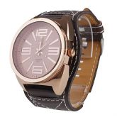 Relógio Quartz Unisexo com Bracelete Pele PU